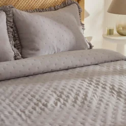 Fiona Bettüberwurf Set Grau 230x240cm + 2(50x70) cm