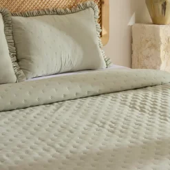 Fiona Bettüberwurf Set Salbeigrün 230x240cm + 2(50x70) cm
