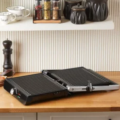 Homend Grilliant 1356H Inox-Gehäuse mit Gusseisenplatten Sandwich- und Grillmaschine