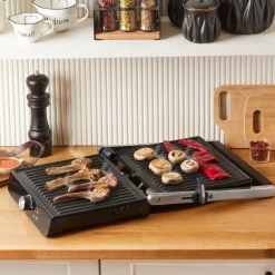 Homend Grilliant 1356H Inox-Gehäuse mit Gusseisenplatten Sandwich- und Grillmaschine