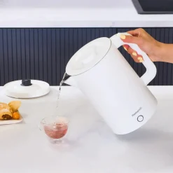 Homend Heatrow Cooltouch Wasserkocher 1,7L – Doppelwand, Leiser Betrieb, Cool-Touch-Gehäuse, Edelstahl, 2200W Schnellkochfunktion, Dreifachschutz, Weiß