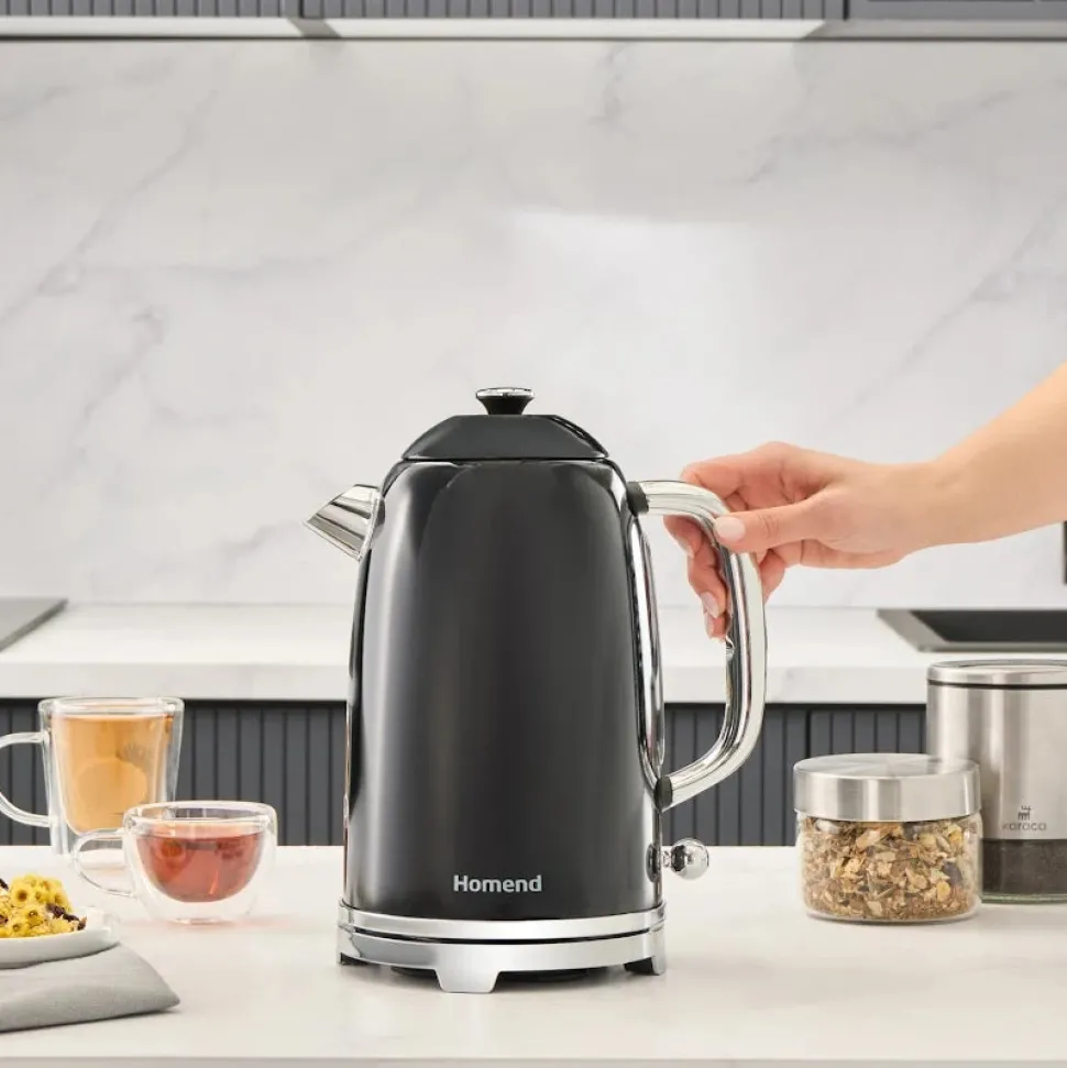 Homend Vintage Heatrow 1627H, Wasserkocher, Schwarz, 2200W