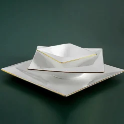 Jumbo Fold Gold 58-teiliges eckiges Tafelservice für 12 Personen