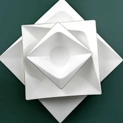 Jumbo Fold Gold 58-teiliges eckiges Tafelservice für 12 Personen