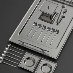 Jumbo New 9100 28-teiliges eckiges Teeset – Edelstahl