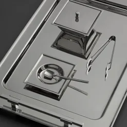 Jumbo New 9100 28-teiliges eckiges Teeset – Edelstahl