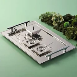 Jumbo New 9100 28-teiliges eckiges Teeset – Edelstahl