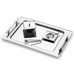 Jumbo New 9100 28-teiliges eckiges Teeset – Edelstahl