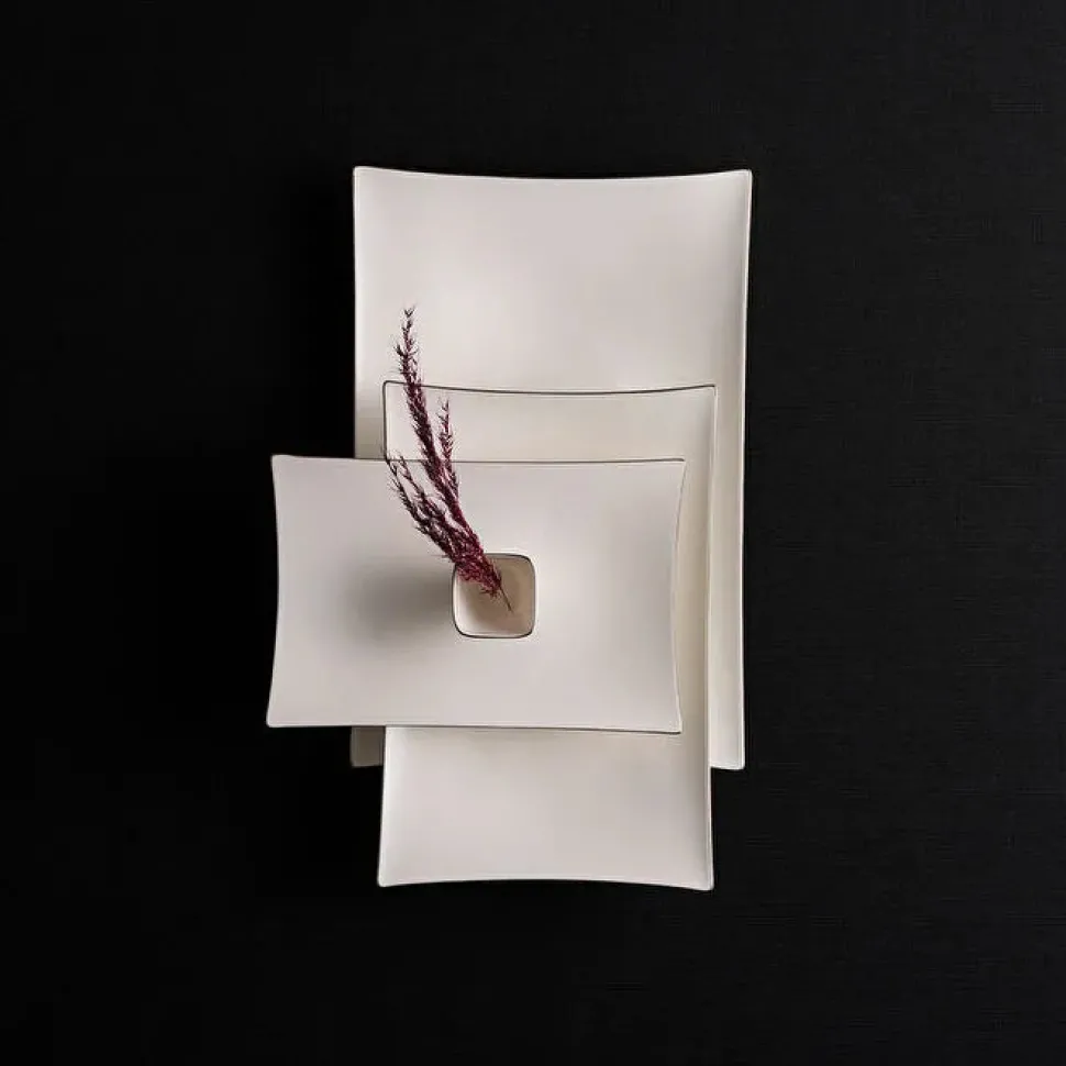 Jumbo Wind Platin 64-teiliges Tafelservice für 12 Personen – Quadratisch