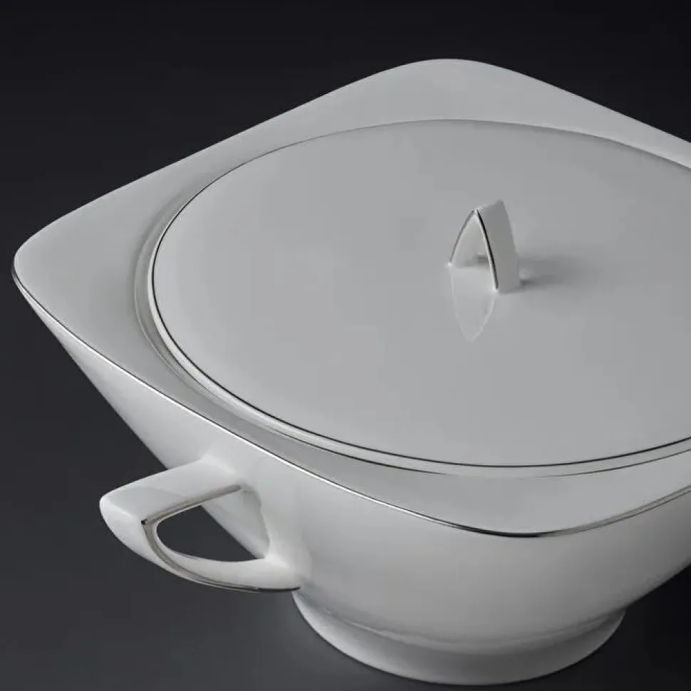 Jumbo Wind Platin 64-teiliges Tafelservice für 12 Personen – Quadratisch