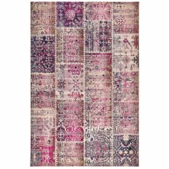 Kaşmir Halı 7/24 Alaca Kırkyama Rosa, 160x230 cm