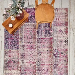 Kaşmir Halı 7/24 Alaca Kırkyama Rosa, 160x230 cm