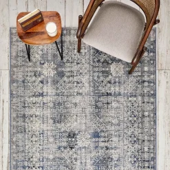 Kaşmir Halı 7/24 Alaca Patchwork Teppich Blau 80 x 150