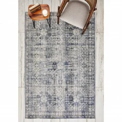 Kaşmir Halı 7/24 Alaca Patchwork Teppich Blau 80 x 150