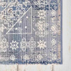 Kaşmir Halı 7/24 Alaca Patchwork Teppich Blau 160 x 230