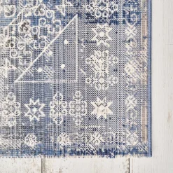 Kaşmir Halı 7/24 Alaca Patchwork Teppich Blau 120 x 180