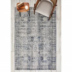 Kaşmir Halı 7/24 Alaca Patchwork Teppich Blau 120 x 180