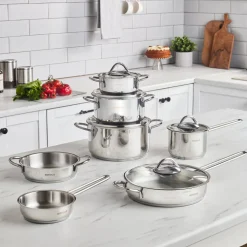 Karaca Ada, 12-Teiliges Stahl Topfset