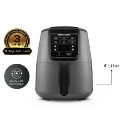 Karaca Air Cook XL 2 in 1 Airfryer Space Grau Schwarz, 4L, 1550W