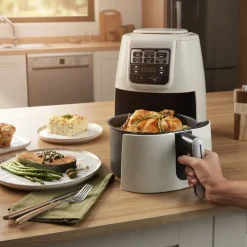 Karaca Air Cook XL 2 in 1 Airfryer Space Grau Schwarz, 4L, 1550W