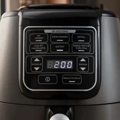 Karaca Air Cook XL 2 in 1 Airfryer Space Grau Schwarz, 4L, 1550W