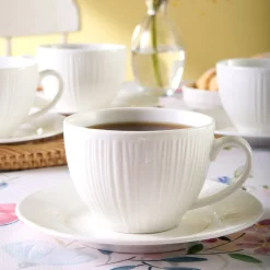 Karaca Anna Embossed Teetassen-Set für 6 Personen, 220 ml