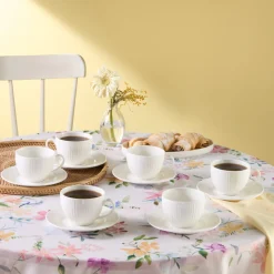 Karaca Anna Embossed Teetassen-Set für 6 Personen, 220 ml