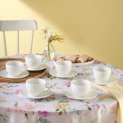 Karaca Anna Embossed Teetassen-Set für 6 Personen, 220 ml