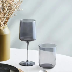 Karaca Anthracite Weinglas-Set, 3 teilig