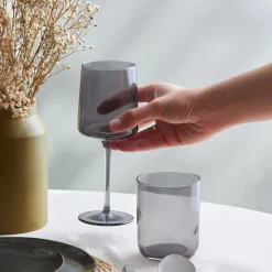 Karaca Anthracite Weinglas-Set, 3 teilig