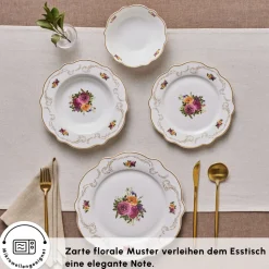 Karaca Antique Porcelain 24 Stück 6 Sitzer Dinner Set
