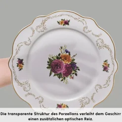 Karaca Antique Porcelain 24 Stück 6 Sitzer Dinner Set