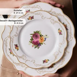 Karaca Antique Porcelain 24 Stück 6 Sitzer Dinner Set