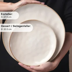 Karaca Aria Beige Reactive Geschirr Set für 6 Personen, 24 teilig