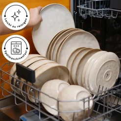 Karaca Aria Beige Reactive Geschirr Set für 6 Personen, 24 teilig