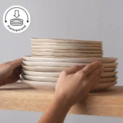 Karaca Aria Beige Reactive Geschirr Set für 6 Personen, 24 teilig