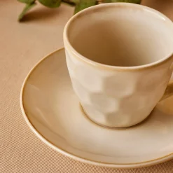 Karaca Aria Beige Reactive Koffiekopjesset voor 1 Persoon, 90 ml