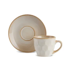 Karaca Aria Beige Reactive Koffiekopjesset voor 1 Persoon, 90 ml