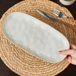 Karaca Aria Reactive Glaze Servierplatte, 31 cm, Beige