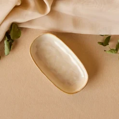 Karaca Aria Servierplatte mit Reaktivglasur, 16 cm, Beige