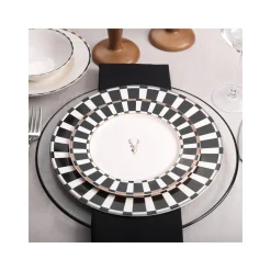 Karaca Aries Schwarz 24 Teiliges Tafelset für 6 Personen
