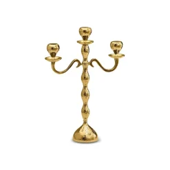 Karaca Arlen 3er Kerzenhalter Gold 38x29 cm