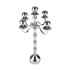 Karaca Arlen 5-flammiger Kerzenhalter Silber 42x29 cm