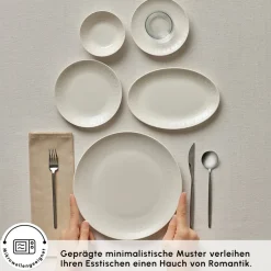 Karaca Artiste Bone China 20-teiliges Tafelservice für 6 Personen, Weiß