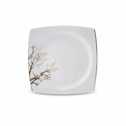 Karaca Autumn Fine Cream 60-teiliges Porzellangeschirr für 12 Personen quadratisch