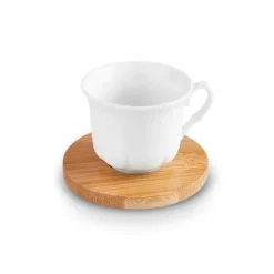 Karaca Bambus-Tablett 6-Personen-Kaffeetassen-Set, 90 ml