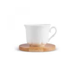 Karaca Bambus-Tablett 6-Personen-Kaffeetassen-Set, 90 ml