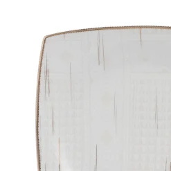 Karaca Batik Cream 60-teiliges Tafelgeschirr-Set für 12 Personen Gold Quadrat