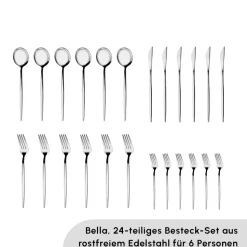 Karaca Bella 6 Personen Boxen Besteckset, 24 Teilig