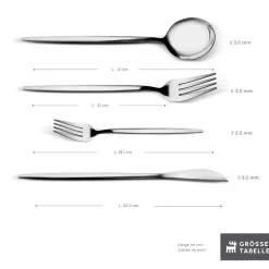 Karaca Bella Edelstahl V2 24-teiliges Besteckset für 6 Personen – Silber